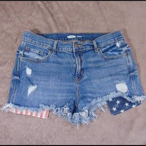 Women’s Old Navy American Flag Boyfriend Shorts 8
